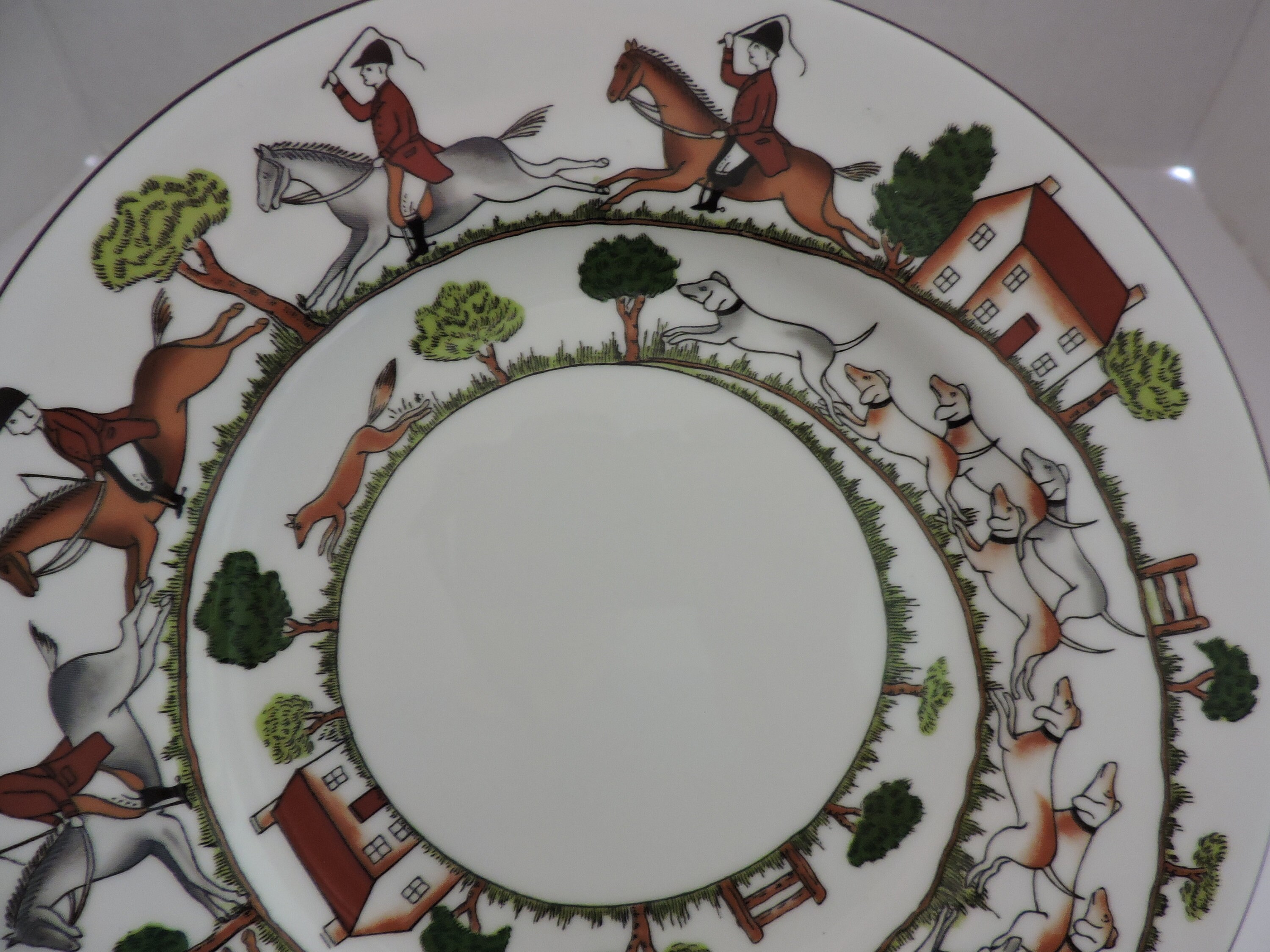 Coalport Hunting Scene Luncheon Appetizer 8 1/8 Plate Horses Dogs ...