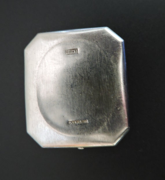 Birks Double Ring Sterling Silver Square Top Enga… - image 4