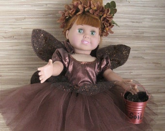 18" Doll Fairy Costume: Soil, a garden caretaker