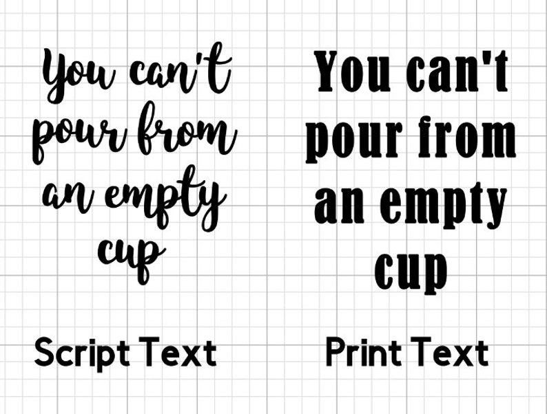 Empty Cup Mental Health Mug Self Care Quotes Vinyl Mugs Etsy