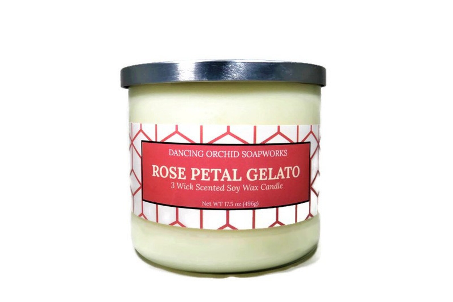 Rose Petal Gelato Scented 3 Wick Soy Wax Candle Etsy