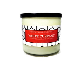 White Currant Scented 3 Wick Soy Wax Candle