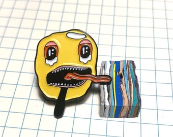 Sad Trippy Smiley Enamel Pin