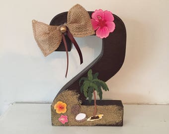 Moana birthday number, Birthday Centerpiece, Moana birthday decorations, Moana birthday centerpiece, luau number, baby Moana