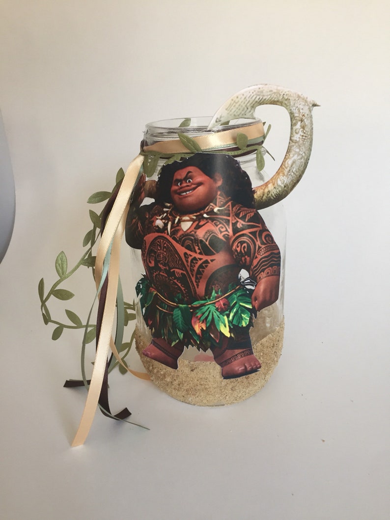 Maui Decorated Quart size Mason Jar Centerpiece Maui birthday Etsy