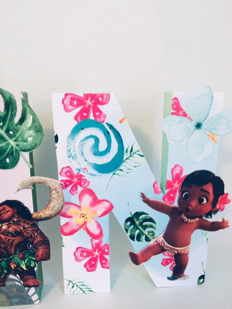 baby moana decorated birthday name letters baby moana custom etsy