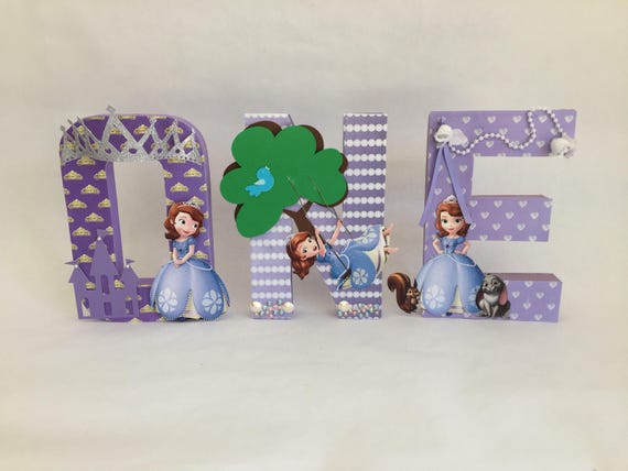 Sofia The First Birthday Name Centerpiece Sofia The First Etsy