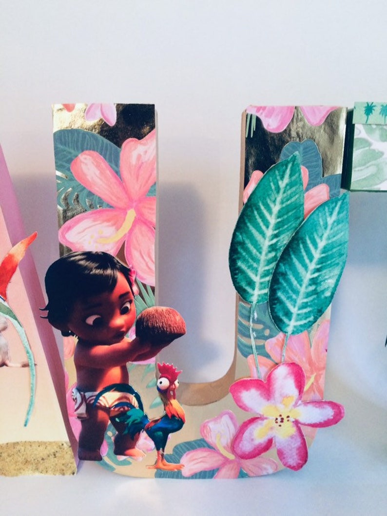 baby moana decorated birthday name letters baby moana custom etsy