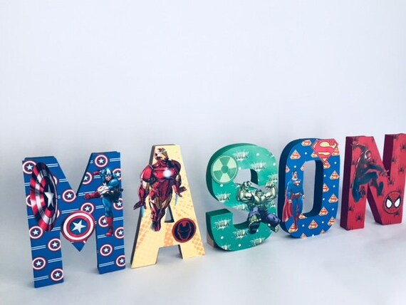 Superhero Avengers Marvel Name Batman Capt America Table Etsy