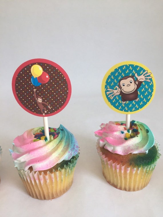 Curious George Cupcake Toppers Curious George Cake Toppers Etsy