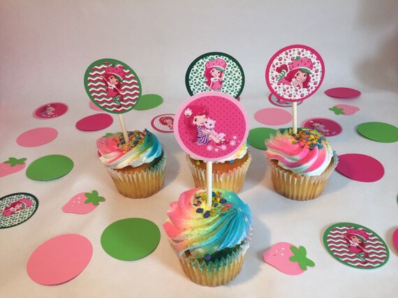 Strawberry Shortcake Cupcake Toppers Strawberry Shortcake Etsy