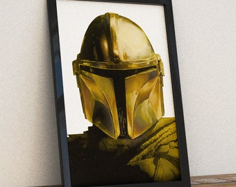 The Mandalorian Art Print (Gold) | Star Wars Poster