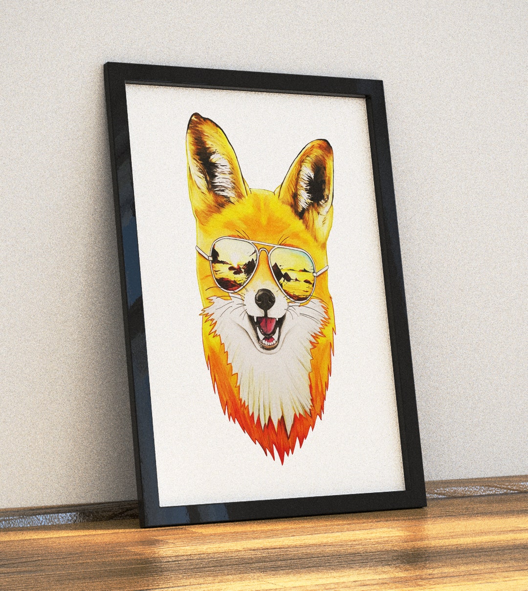 Fox Drawing Print - Etsy