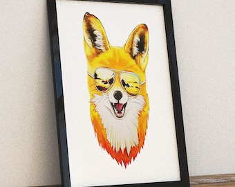 Fox Drawing Print