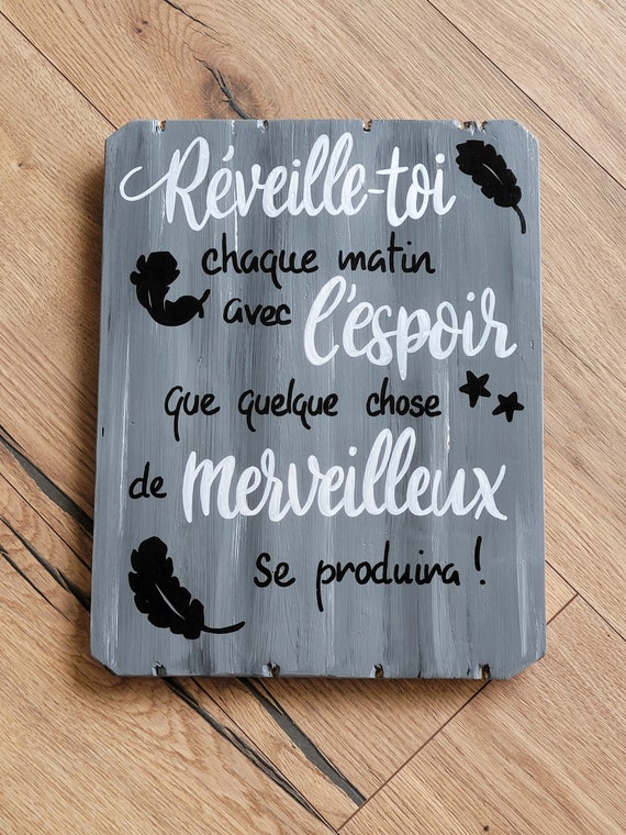 Tableau citation/ panneau decoratif en bois/affiche/scrabble -  France