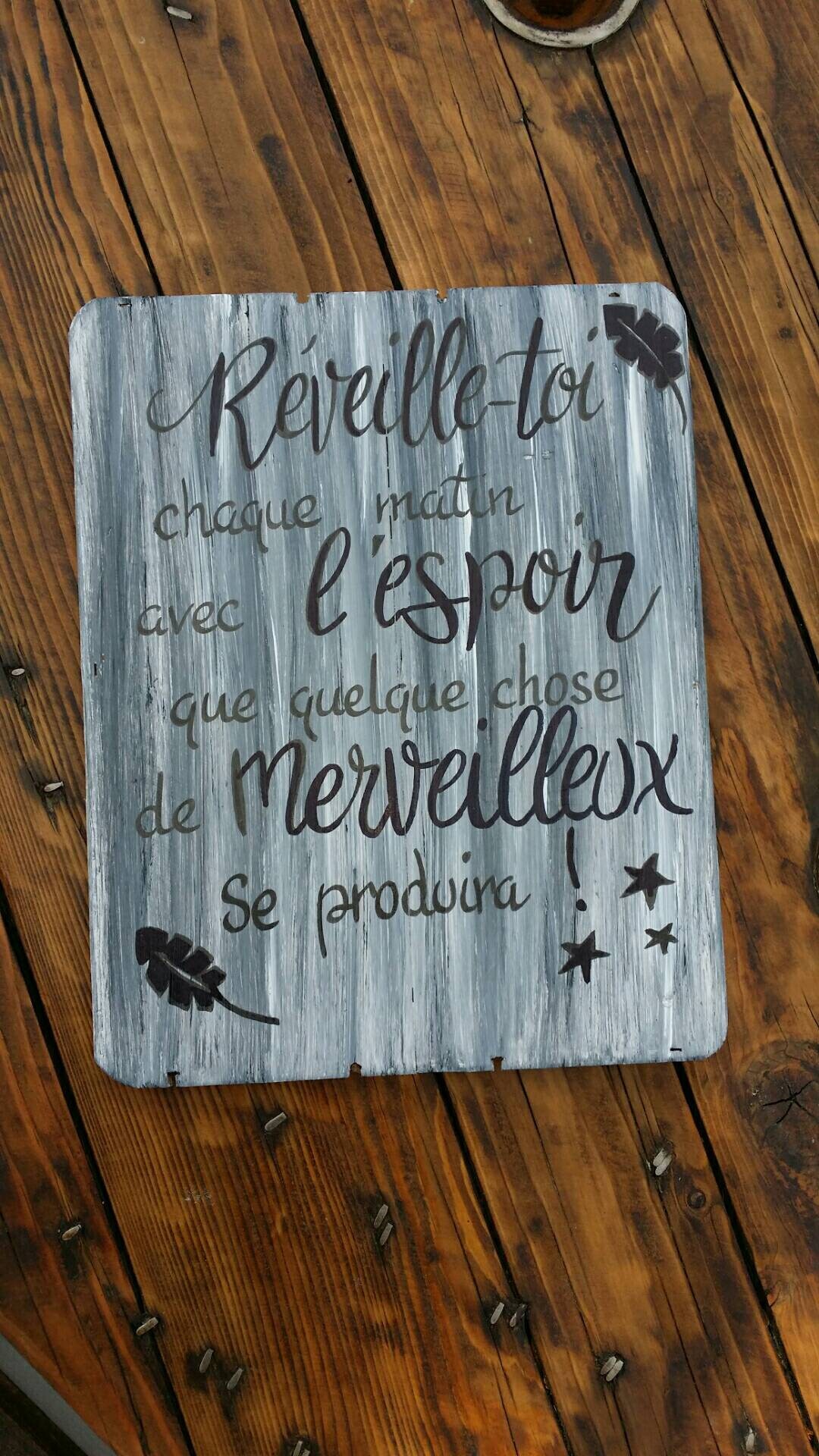Tableau Citation/ Panneau Decoratif en Bois/Affiche/Scrabble
