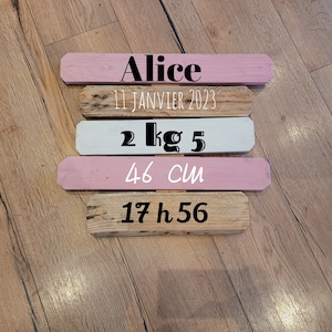 Tableau de naissance personnalisablepour décoration chambre Bébé