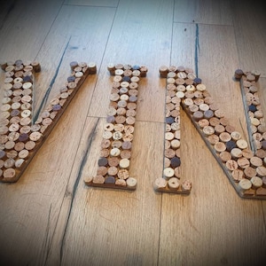 Carta gigante/tablero de corcho/carta scrabble/carta de corcho de vino/corcho de corcho/personalizado/regalo/decoración de pared/boda