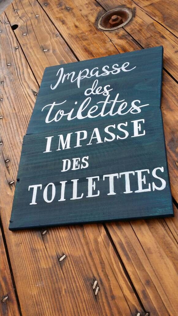Plaque de Porte Toilettes/Wc/Impasse Des Toilettes/ Tableau Bois