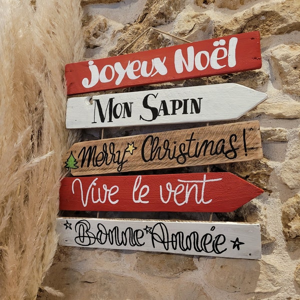 Tableau Noël ou panneaux fléchés Noël/flèche bois/ décoration