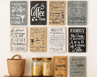 Plaque/Mini board/vintage decoration/wood/24×16/quotes/family/painting/board/board/wood/wall decoration/scrabble letter