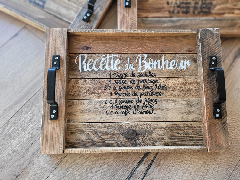 wooden service tray/ meal tray/gift/quote/wooden tray/Christmas/ image 3