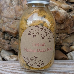 Sel de bain aux herbes d&#39;Ochun~ Sal de baño con Hierbas de Ochun ~Santeria / Ifa / Yoruba~
