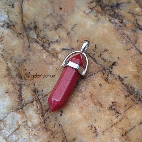 Pendentif calcédoine rouge béni Chango ~ Dije de Chango Colgante Santeria / Ifa / Yoruba ~