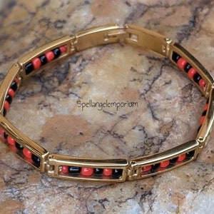 Elegua Blessed Stainless Steel Ilde Bracelet with Gold Overlay ~ Ilde de Elegua - Ilde de Eleggua  Bendecido  - Santeria Ifa