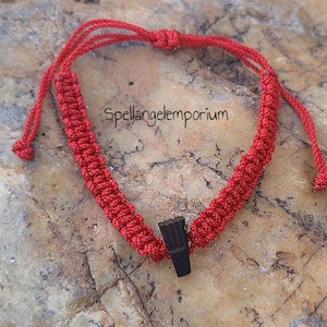 Met de hand verstelbare Azabache-armband ~ Pulse de Mano de Azabache met cinta Roja - Protection-Proteccion