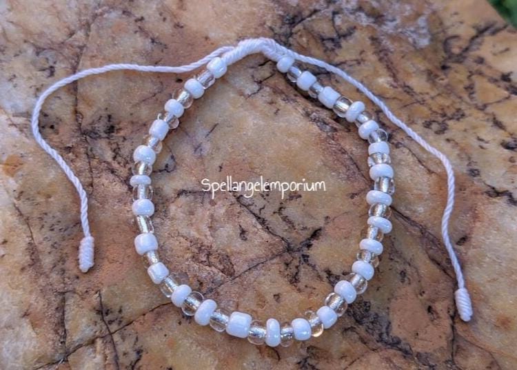 Gesegnetes Obatala Lederarmband ~ Pulso de Obatala Bendecido ~ Santeria / Ifa / Yoruba~