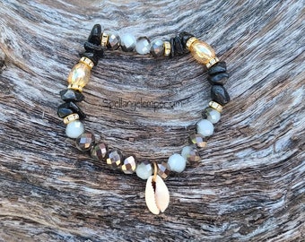 Elegua Hamsa Hand gezegend elastische armband ~ Pulso Bendecido de Elegua ~ Boze oog / Mal de Ojo ~ Santeria / Ifa / Yoruba