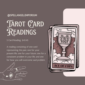 5 Card Past, Present, Future Tarot Card Reading (Written) / Lectura de 5 Cartas del Tarot del Pasado, Presente y Futuro (Escrito)