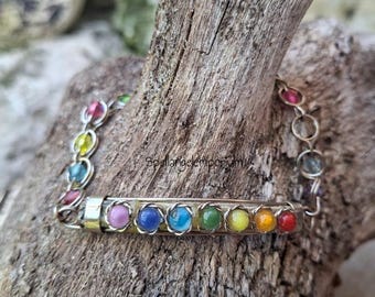 Pulseira Elástica Abençoada 7 Poderes Africanos 7" - Pulso de las 7 Potencias Africanas contra Mal de Ojos 7" ~ Bendecida Santeria Palo Yoruba