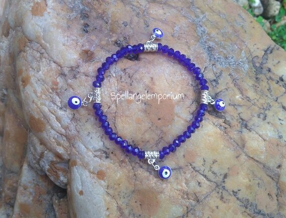 Yemaya boze oog goed geluk armband pols van Yemaya tegen het Harten van Chango Seed Corazon de Chango Cayajabo Guacalote