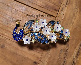 Yemaya Blessed Peacock Barrette ~ Haarnadel mit gesegnetem Yemaya Pfau ~ Santeria / Ifa / Yoruba ~