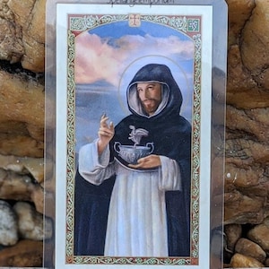 San Luis Beltran Tarjeta de Rezo Oración met Ensalmo en Rogativa Laminada Mal de Ojo