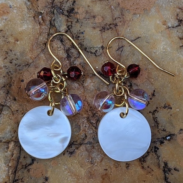 San Lazarus Healing Earrings with Mother of Pearl~ Aretes de San Lazaro para Salud con Nacar ~ Santeria / Palo / Ifa