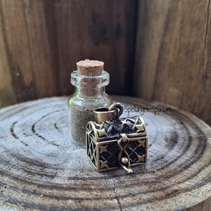 Spiritual Protection Locket Pendant with Custom Powder Vial of choice - Colgante Espiritual con Relicario y Frasco con Polvo Personalizado