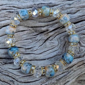 Yemaya Blessed Elastic Bracelet~ Pulso Elastico de Yemaya Bendecido - Pulso Yemoya - Santeria - Ifa - Palo
