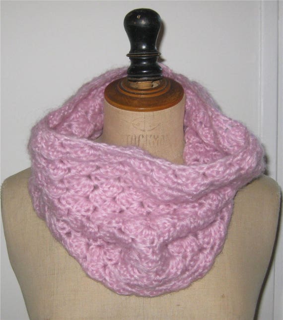 Pink Snood Crochet Fancy Stitches Etsy