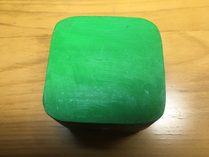 Green Oaxacan Hand Made JewelryTrinketKeepsake Box Made From Copal Wood In Alebrije Style
