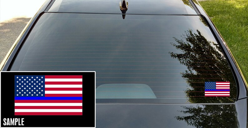 Blue Lives Matter Police American Flag Car Truck Window Decal Vinyl Sticker USA