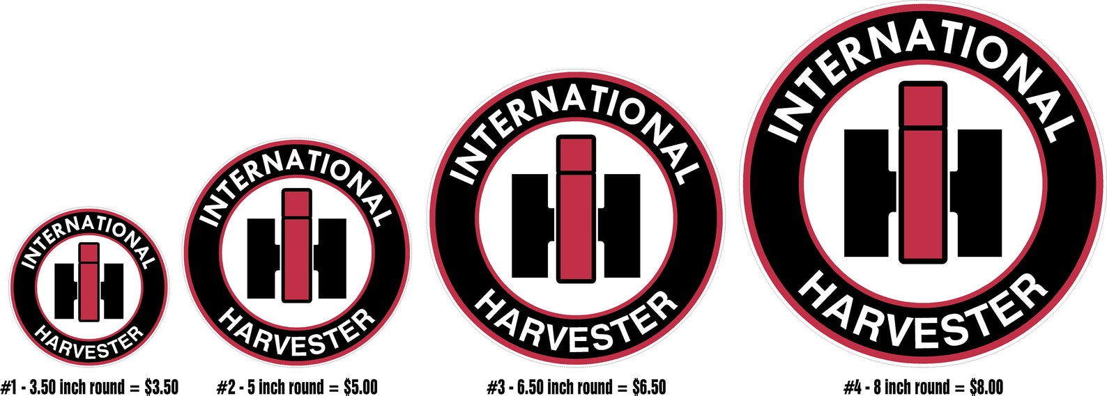 International Harvester Round Emblem Sticker Decal Etsy