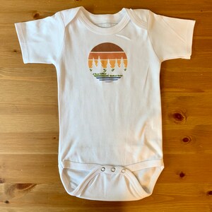 Baby Bodysuit - Sunset, Baby Clothes, Hipster Baby, Baby Shower Gift, Baby Gift, Newborn Gift, Sunrise, Infant Clothes, PNW, Retro, 70s Art