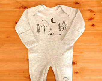 Baby Romper, Baby Shower Gift, PNW Baby Gift, New Baby, Baby Gift, Adventure, Baby One Piece, Long Sleeve Baby Romper, Camping, Hiking