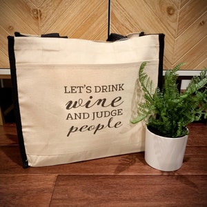 Tote Bag - Judge People, 14.5&quot;X12.25&quot;X4.5&quot;, Reusable Shopping Bag, Farmers Market Bag, Book bag, Canvas Bag, Beach, Gifts for Her, Wine