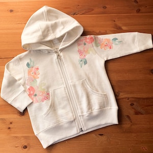 Baby Full Zip Hoodie - Waterflowers , Baby Shower Gift, Baby Gift, New Baby Gift, Hooded Sweatshirt, Infant Hoodie, Toddler Hoodie, Flowers