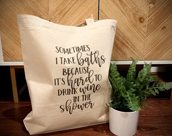 Återanvändbar shoppingkasse, 13"X15.5"X4", Vin, Roliga presenter, Bokväska, Presenter till henne, Matkasse, Bondens marknadsväska, Tygkasse, Canvas, Slitstark