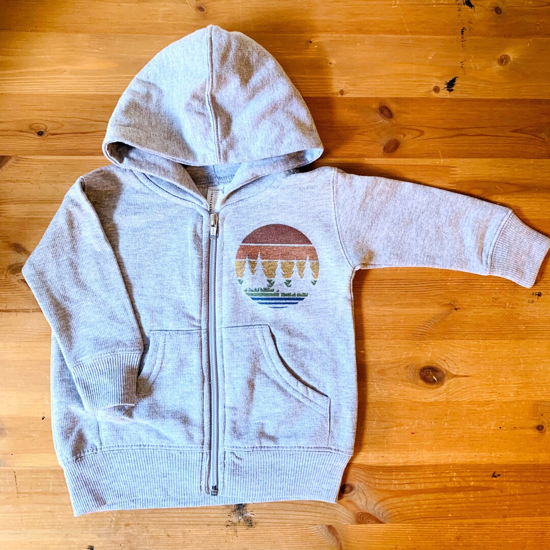 Baby Full Zip Hoodie Retro Sunset , Baby Shower Gift, Baby Gift, Hooded